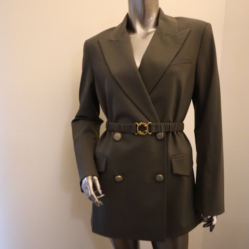 Veronica Beard Hutchinson Dickey Blazer Army Green Jacket Oversize Fit New Tags - Picture 2 of 9